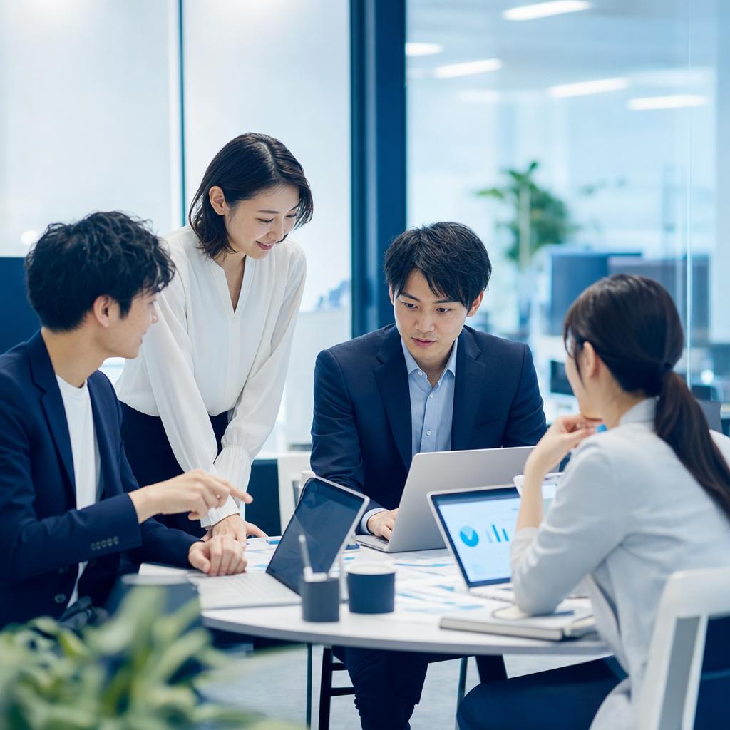 チームで新しい業務を実践する様子